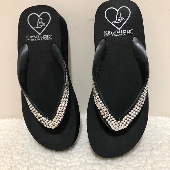 Lady Lanell’s Shoes - Lady Lanell’s Swarovski Crystal flip flaps